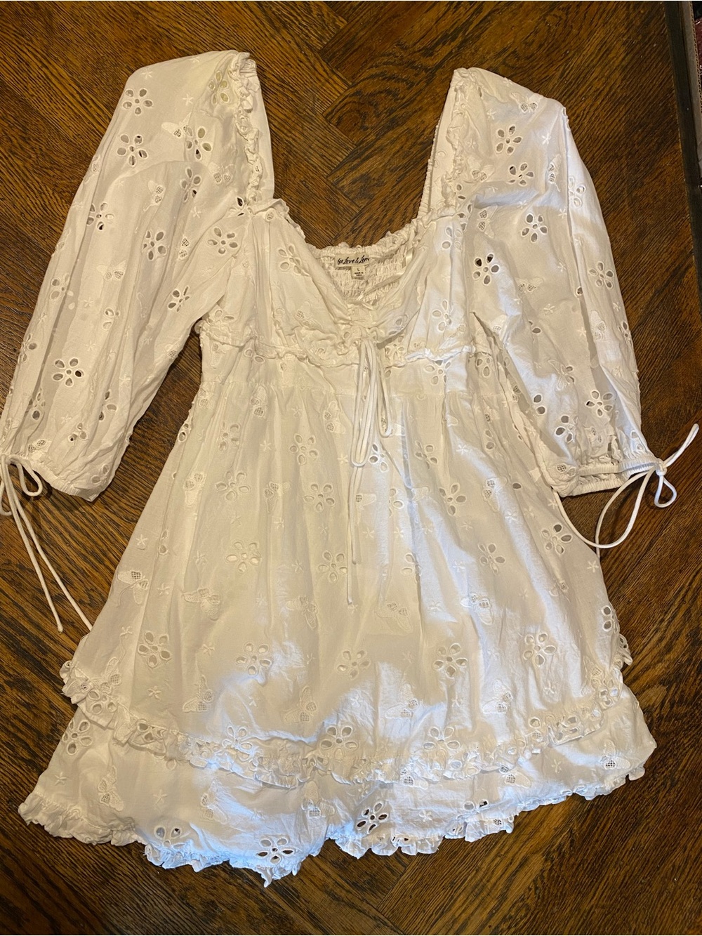 For Love & Lemons • White Eyelet Mini Dress
